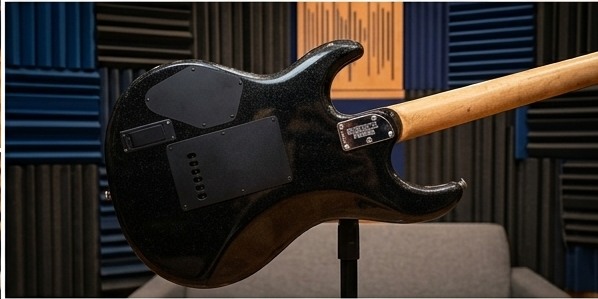 Music Man Luke II Black Sparkleのボディとネックの背面